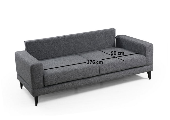 Atelier Del Sofa Sofá Cama 3 Plazas Gris Oscuro 210x90x85 cm